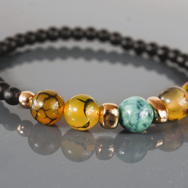 Bransoletka z agatem i chryzokolą - Skorpion zodiak