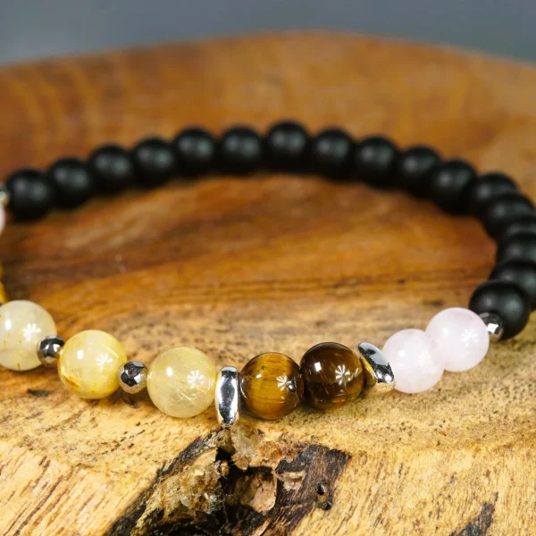 Bransoletka z cytrynu, tygrysiego oka i kwarcu - ŚWIATŁO PRZEZNACZENIA